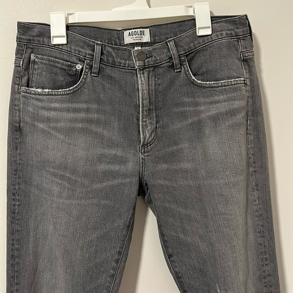 AGOLDE Gray Ripped Straight Leg Jeans Size 32 - Picture 1 of 5
